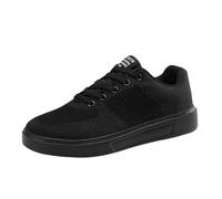2026 Leisure Couple Men Women Four Seasons Mesh Non-Slip Flat Round Toe Breathable Lacing Lazy Casual Shoes Hiking Men's Shoes, black, 7 UK