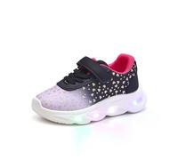 2026 Lightweight Easy Care Girls Trainers with Padded Sole, Cute Heart Design, Glow in the Dark for Optimal Everyday Wear (Sizes 12M-6Y), black, 7 UK Child