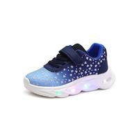 2026 Lightweight Easy Care Girls Trainers with Padded Sole, Cute Heart Design, Glow in the Dark for Optimal Everyday Wear (Sizes 12M-6Y), blue, 10.5/11 UK Child