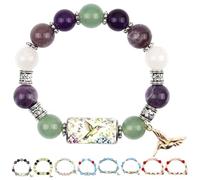 2026 Limited Edition Bluebird Blessings Bracelet, Inspirational Hummingbird Strength Beaded Bracelets, Wristband Elastic Stretch, Hope Jewelry Gift for Women, Mom, Sister and Friends (Purple)