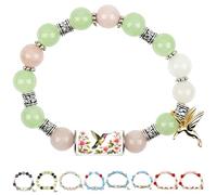 2026 Limited Edition Bluebird Blessings Bracelet, Inspirational Hummingbird Strength Beaded Bracelets, Wristband Elastic Stretch, Hope Jewelry Gift for Women, Mom, Sister and Friends (GreenA)