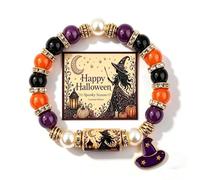 2026 Limited Edition Halloween Cat Black Pumpkin Beaded Bracelet Gift Set-C