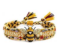 2026 Limited Edition Handmade Honey Bee Woven Bracelet, Honey Bee Adjustable Bangle Bracelet, Bee Flower Woven Bracelet, Inspirational Jewelry Gifts for Friends Family (1pcs)