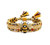 2026 Limited Edition Handmade Honey Bee Woven Bracelet, Honey Bee Adjustable Bangle Bracelet, Blessings and Hope (1pcs)