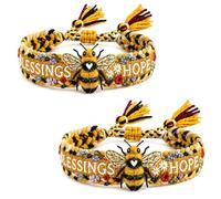 2026 Limited Edition Handmade Honey Bee Woven Bracelet, Honey Bee Adjustable Bangle Bracelet, Blessings and Hope (2pcs)