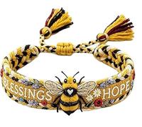 2026 Limited Edition Handmade Honey Bee Woven Bracelet,HoneyBee Adjustable Bangle Bracelet,Handmade Honey Bee Woven Bracelet,Blessings and Hope,Inspirational Jewelry Gifts for Women,Mom,Sisters (1Pc)