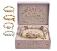 2026 Limited Edition Hummingbird Bracelets for Women, Blessing Birds Bracelet with Gift Box, Inspirational Hummingbird Strength Beaded Bracelets, Spring Blessings Jewelry for Women (#D,One Size)