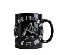 2026 Limited Edition Tattoo Artist Mug - 3D Effect Ceramic Cup, Bold Gift for Tattoo Lovers, Artists & Unique Style Enthusiasts(Black-a)