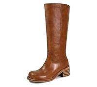 2026 Long Color Toe Warm Solid Color Autumn Boots Round Boots Women Thick Straight Sole Boots, Bw2, 10 UK