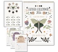2026 Lunar Calendar | Luna Moth Witches Calendar 2026 - Embrace Moon Magic & Astrological Events | 13 Page Moon Phase Wall Calendar | 12 Month A4 Witchy Décor, With Matching A4 Lunar Art Print