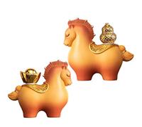 2026 Lunar New Year Horse Figurine - 2 Piece Collectible Pet Statue Tabletop Display Decor | Home Office Living Room Study Bedroom Bookshelf Cabinet Shelf