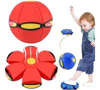 2026 Magic Meta Ball, Magic Bouncing Ball, Children's Bouncing Balls with 6 Lights, Magic Flying Saucer for Parent-Child Interaction Indoor & Outdoor Use (Red)