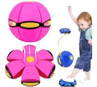 2026 Magic Meta Ball, Magic Bouncing Ball, Children's Bouncing Balls with 6 Lights, Magic Flying Saucer for Parent-Child Interaction Indoor & Outdoor Use (Deep PINK)