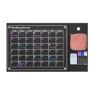 2026 Magnetic Acrylic Fridge Calendar - Monthly & Weekly Meal Planner, Dry Erase Whiteboard with 8 Markers, Clear Reusable Shopping List & Family Memo Board for Kitchen (Monthly Table B)