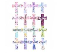 2026 Magnetic Cross Bookmarks Gifts, Christian Cross Magnetic Bookmarks with Inspiration Sayings, Religious Page Clips for Bible Study, Readers, Teachers, Students (16 pcs- Floral Style)