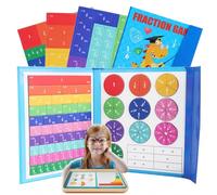 2026 Magnetic Fraction Demonstration Book, Magnetic Fraction Disc Set, 102 Pcs Magnetic Fraction Tiles & Fraction Circles, Educational Puzzle Math Fraction Manipulatives for Child (Dinosaur)