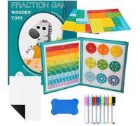 2026 Magnetic Fraction Demonstration Book - Montessori Magnetic Tiles & Circles Set, Hands-On Fraction Puzzle for Primary Maths, Home School & Classroom Learning Tool