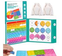 2026 Magnetic Fraction Playbook with 102 Magnetic Pieces and 2 Storage Pouches, Hands-On Fraction Board Supporting Hands-On Skills and Core Math Foundations, Compact Book-Style Design (3)