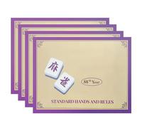 2026 Mahjong Rule Cards - Set of 4 Large Print Folding Reference & Scoring Cards, Portable Guide for Beginners and Family Classic Entertainment Board Game Night