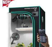 2026 Mars Hydro 80x80cm Smart Grow Tent Kits +150W LED+6"Clip on fan,App-Control