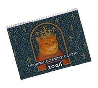 2026 Medieval Animal Calendar 12 Month From January to December Twin-Coil Binding for Notes Task Management Gift