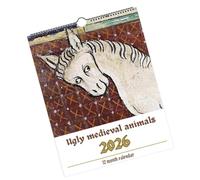 2026 Medieval Animal Wall Calendar Twin-Coil Binding Academic Planner 12 Month From Jan to Dec for Planning Medieval Art