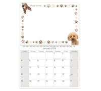 2026 Memo Calendar With Shopping Pad Pen Write On Wipe Off Notes Cute Designs (Dogs 3054)