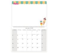 2026 Memo Calendar With Shopping Pad Pen Write On Wipe Off Notes Cute Designs (Ice cream 3054)