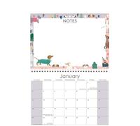 2026 Memo Wall Calendar Notes Board - Lilac Dog Design Monthly Wall Planner & Wipe-Clean Whiteboard - Home Kitchen School Office