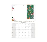 2026 Memo Wall Calendar Wipeboard Note Pad Shopping List - Green Butterfly Design Monthly Wall Planner & Dry Wipe Board - Wall Organiser Home School or Office