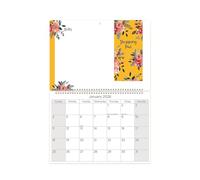 2026 Memo Wall Calendar Wipeboard Note Pad Shopping List - Yellow Floral Design Monthly Wall Planner & Dry Wipe Board - Wall Organiser Home School or Office