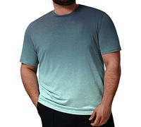 2026 Men's Big Size Tee Shirt - Short Sleeve T-Shirts Round Neck Gradient Color Summer Loose Top Casual Chic Breathable Comfortable Classic Soft Lightweight Simple Sport Fitness Top Base