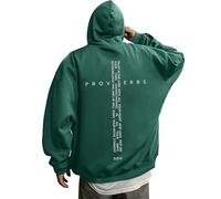 2026 Men's Hoodies Sweatshirts Retro Graphic Verse Hoodie for Men Inspirational Apparel Casual Wear Perfect Believers (Dark Green, S)