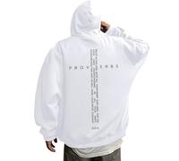 2026 Men's Hoodies Sweatshirts Retro Graphic Verse Hoodie for Men Inspirational Apparel Casual Wear Perfect Believers (White, M)