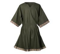 2026 Men's Medieval Elegant V-Neck Lace Pullover Mid-Length Drama Interpretation Cosplay Photography Clothing, Green, 3XL