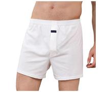 2026 Men's Plain Cotton Trousers Loose European and N Underwear Home Casual Shorts Cool Boxer Shorts, White, L
