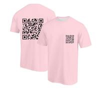 2026 Men's Short Sleeve T-Shirts Round Neck Tee Shirt Large Size with QR Code Printed Humor Casual Loose Top Comfortable Chic Comfortable Elasticity for Sports Customized Top Base