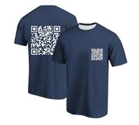 2026 Men's Short Sleeve T-Shirts Round Neck Tee Shirt Large Size with QR Code Printed Humor Casual Loose Top Comfortable Chic Comfortable Elasticity for Sports Customized Top Base
