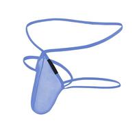 2026 - Men's Split Buttocks Underwear, U-shaped Design, T-shaped Back, Empty Double Thong, Sexy Costumes Men, sky blue, XL