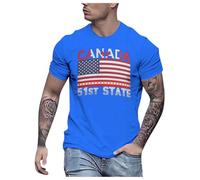 2026 Men's T-Shirt 51st State Canada Short Sleeve Power Canada 51st State Makes America Canada Great Again, blue, M