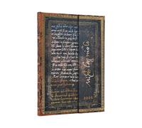 2026 Michelangelo, Handwriting (Embellished Manuscripts Collection) Midi 12-month Horizontal Hardcover Flexi Dayplanner 2026 (Wrap Closure)