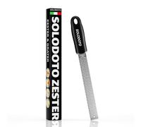 【2026 Michelin Chefs' Choice】SOLODOTO Parmesan Cheese Grater, Laser-Edged Blade Lemon Zester Grater, Food-Grade Steel Garlic Grater, Nutmeg Grater, Graters for Kitchen, with Brush/Protective Cover