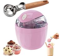 2026 Mini Ice Cream Maker - Electric One-Touch Dessert Maker, Fast Frozen Yogurt/Gelato/Sorbet Machine for Small Home Kitchens (Pink)