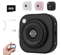 2026 Mini Keychain Digital Camera with 8GB SD Card, Retro Y2K Pocket Camera & 1080P Camcorder with Flash, 2.5k HD with 64MP Lens Cameras with Chain for Travel Holiday Trend Gift Festivals (Black)