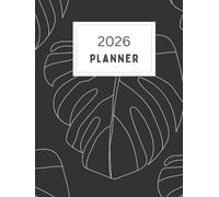 2026 Minimalist Botanical Planner - Modern Line Art Leaves Agenda | Weekly & Monthly Planner 2026 | Aesthetic Black Feminine Organizer for Teens & Women | 12-Month Calendar