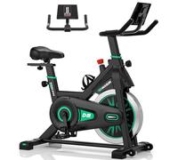 [2026 Model] DMASUN Exercise Bike with Large Tablet Holder & LCD Display, Quiet Indoor Cycling Bike for Home Training Cardio with Heavier Flywheel, 0-100% Resistance Spin Bike with 350LBs Capacity