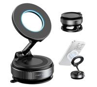 2026 Model Magnetic Car Phone Holder with MagSafe - Strong Suction Cup Car Mount for iPhone & Android, 360° Rotating Dashboard & Windshield Phone Stand, Cell Phone Holder Car Accessories (Black)