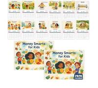2026 Money Smarts For Kids Calendar,Monthly Planning and Motivation,Monthly M Money with Colorful and Calendar Illustrations