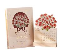 2026 Monthly Desk Calendar, Daily Planner with Wooden Base | Aesthetic Office Decor with Calendar - For Office, School, Home and New Year's Party Favorites