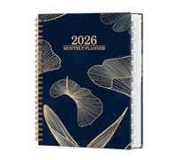 2026 Monthly Diary | Smooth Writing Notebook with Large Blocks - Monthly Diary Floral Calendar 2026 - for School Appointment Planning Home Office Study Work Teacher Student